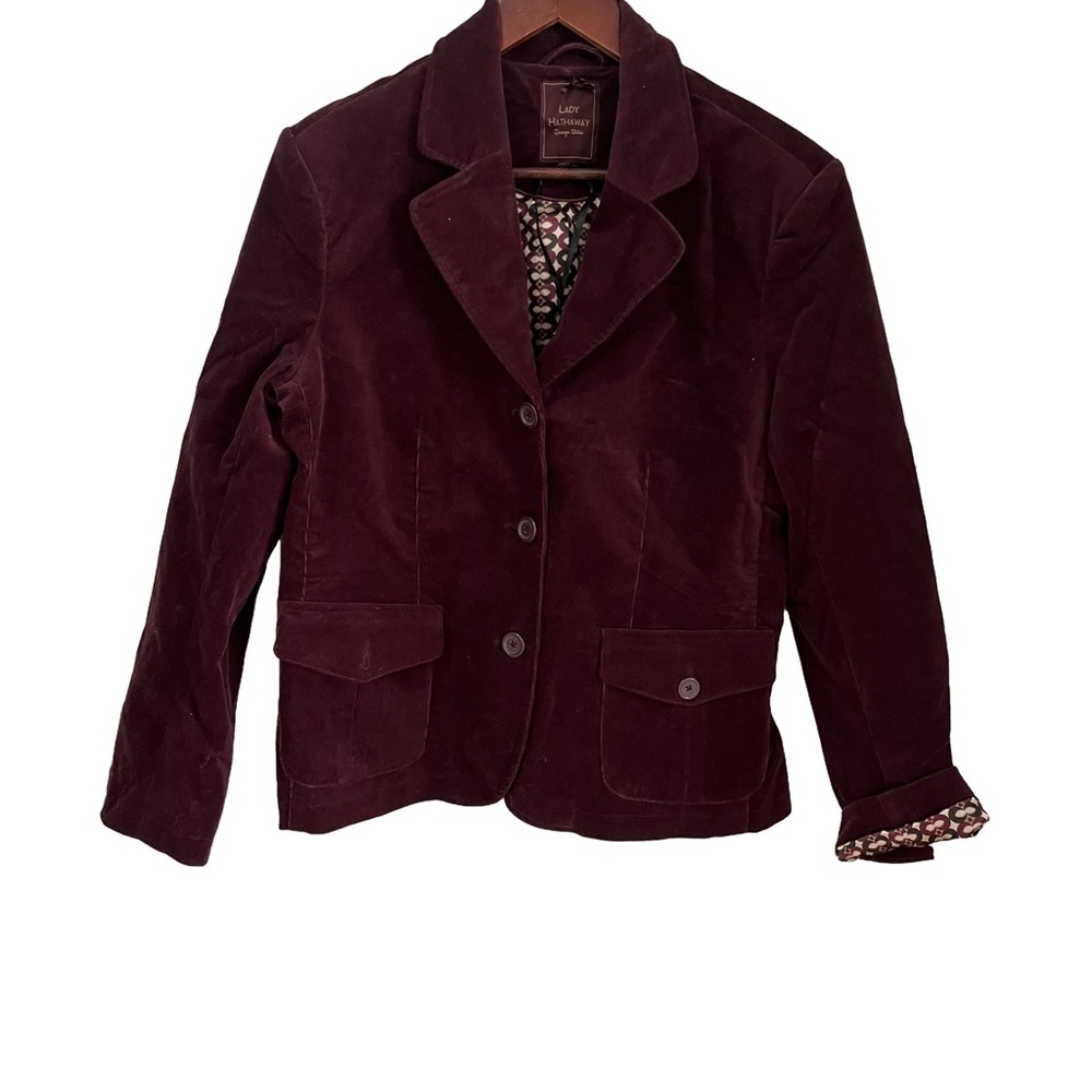 Lady Hathaway burgandy courdroy blazer size medium